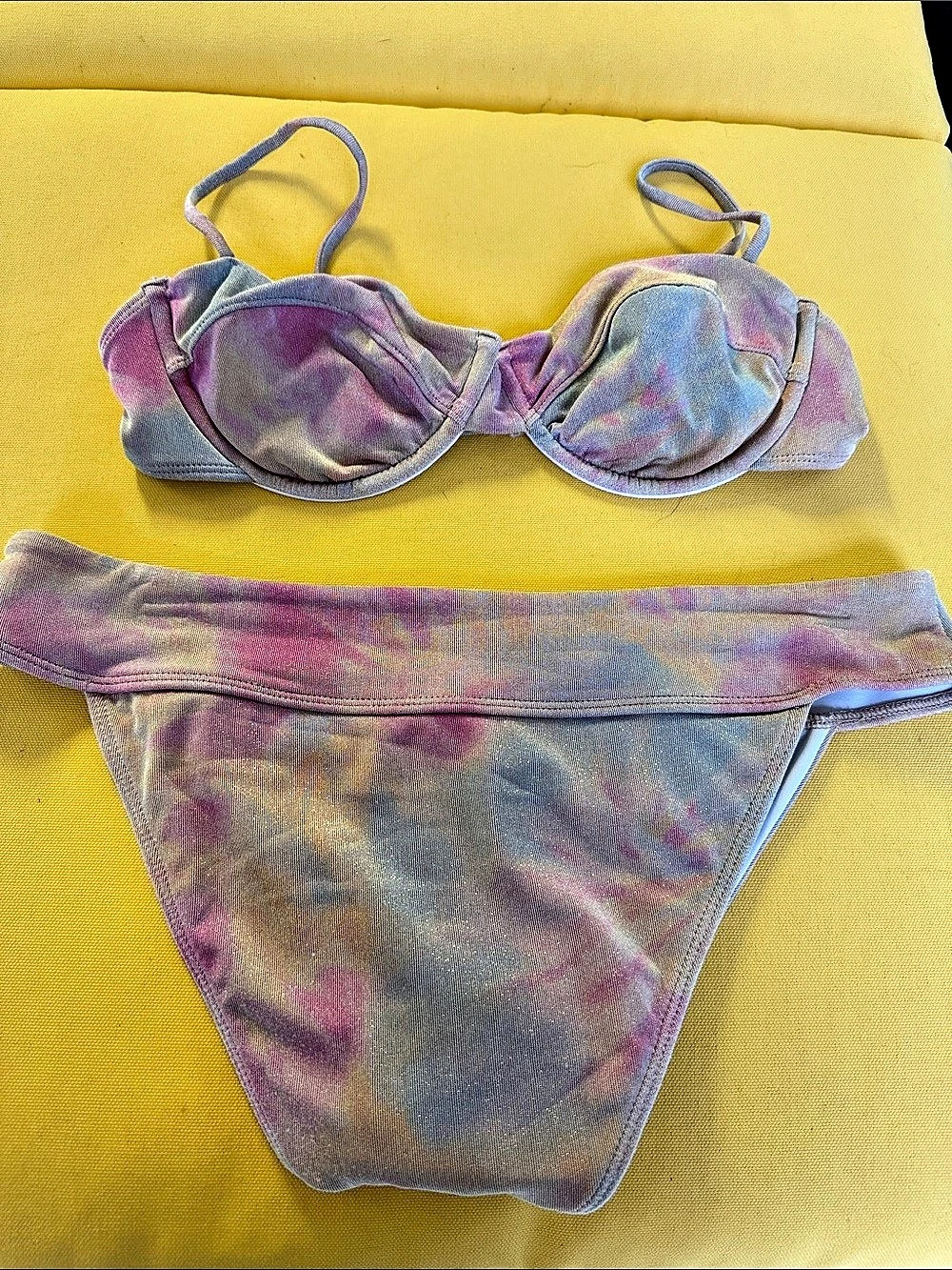 L.A. Hearts by PacSun Abstract Bikini in Purple & Blue Size Medium Like New